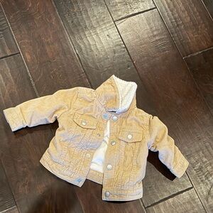 Old Navy Tan Kids Jean Jacket with Sherpa Lining